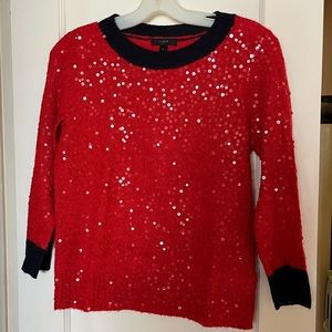 J Crew red sequin sweater